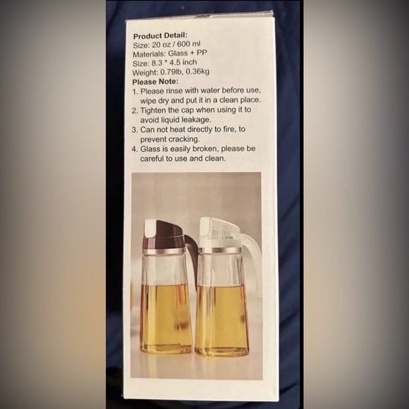 Olive Oil Dispenser Bottle 20oz. Condiment pouring Container (Glass) - New - Picture 4 of 5